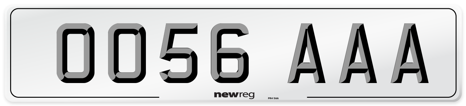 OO56 AAA Number Plate from New Reg